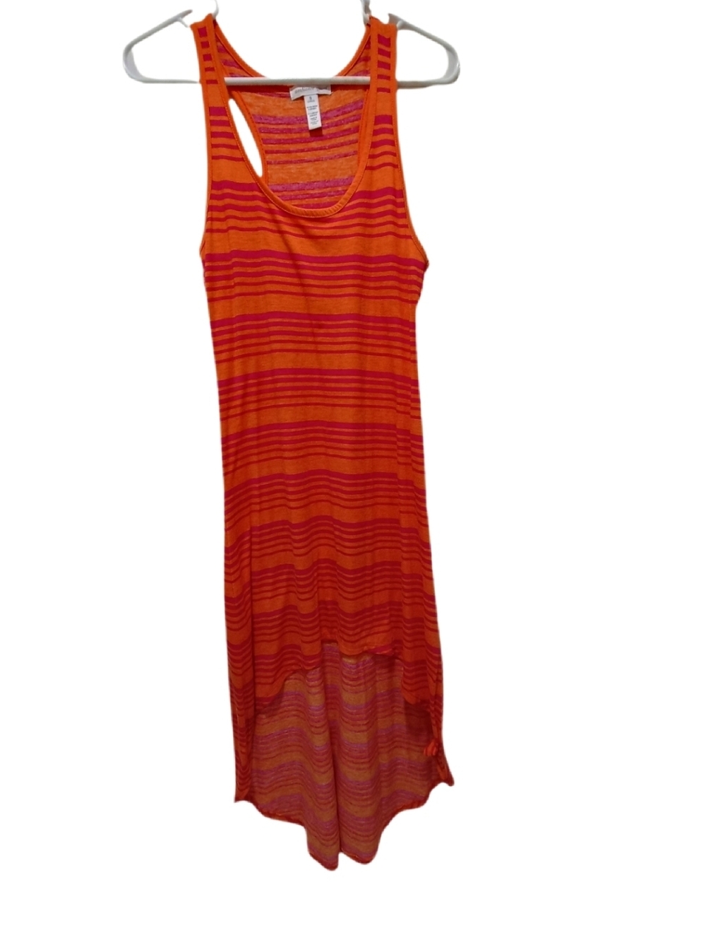 Ambiance Apparel Orange Ombre Striped Tank Dress Size Small Sleeveless